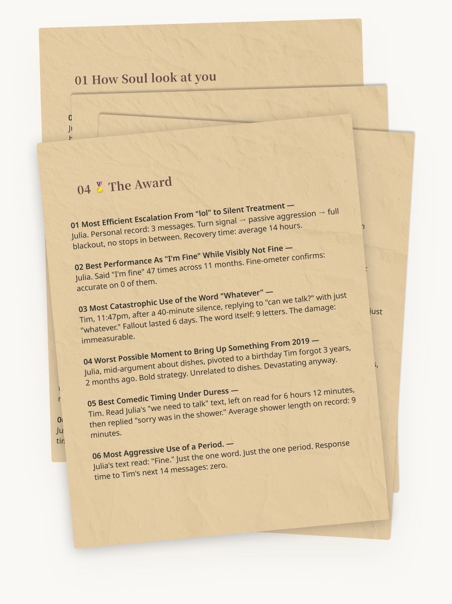 The new return: a written report on aged letter paper