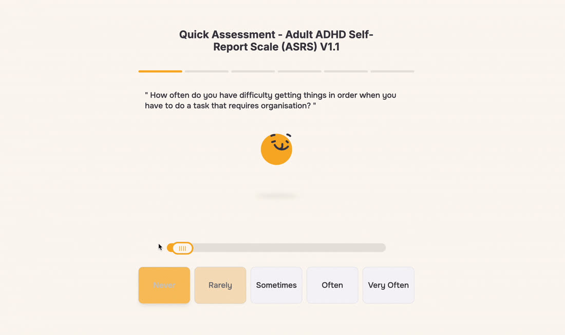 The gamified ADHD self-report scale, one question at a time